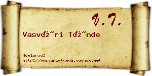 Vasvári Tünde névjegykártya